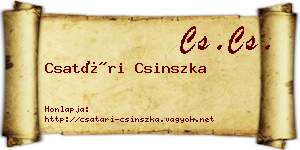 Csatári Csinszka névjegykártya